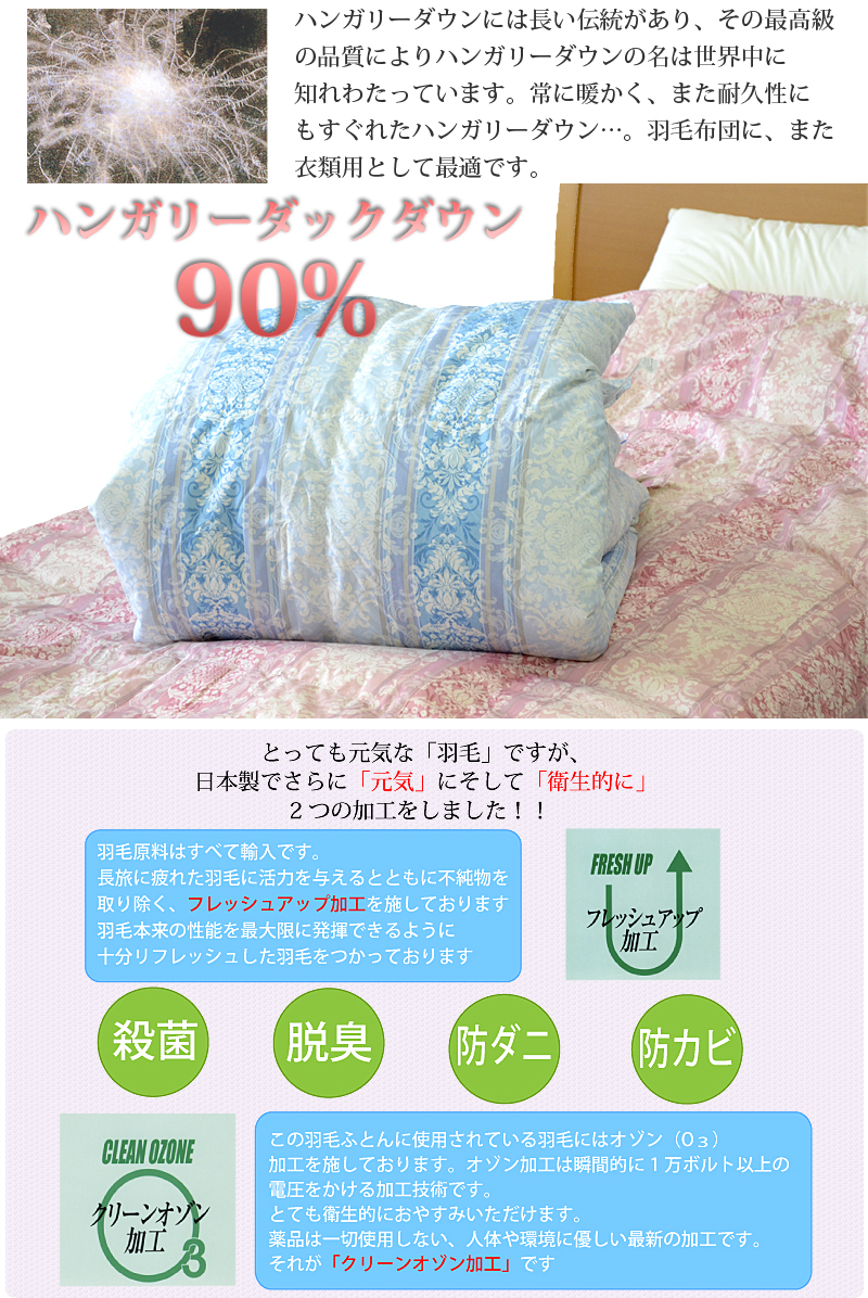 【柄お任せ】羽毛 肌掛け布団　ダウンケット 洗える ダウン90％ シングル 羽毛布団 150×210cm